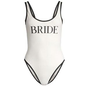 NWT WeWoreWhat Bride One Piece Swimsuit White Black Size XS